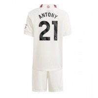 Billiga Manchester United Antony #21 Barnkläder Tredje fotbollskläder till baby 2023-24 Kortärmad (+ Korta byxor)